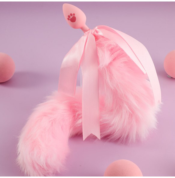 MizzZee - Silicone Fox Tail Anal Plug SM (Pink)